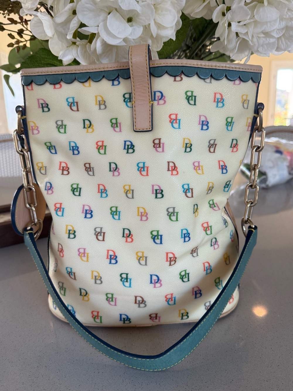 Dooney & Bourke vintage color monogram shoulder bag - Picture 4 of 15